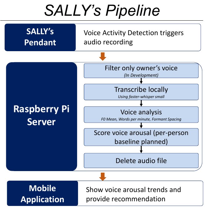 SALLY pipeline from pendant to Raspberry Pi server to mobile app